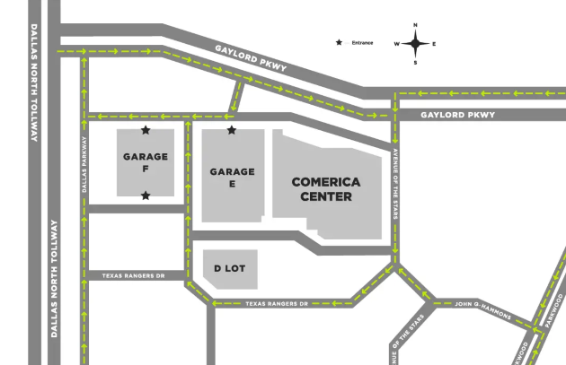 comerica center parking map